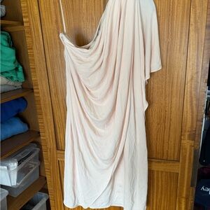 Badgley Mischka Soft Pink Draped Mini Dress